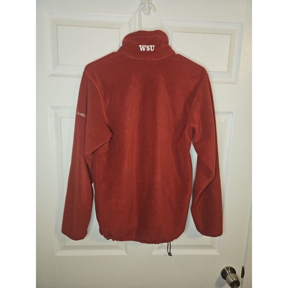 Columbia Washington State WSU Cougars Red Full Zip Fleece Jacket Mens S Small - Picture 3 of 5